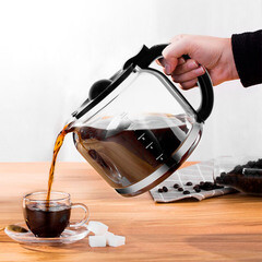 Кофеварка капельная Kitfort КТ-728 черная/серебро - фото 4