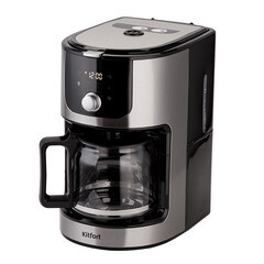 Кофеварка капельная Kitfort КТ-782 черная/серебро - фото 1