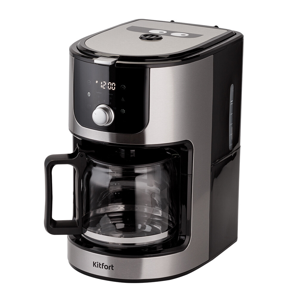 Кофеварка капельная Kitfort КТ-782 черная/серебро