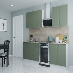 Изображение товара Кухонный гарнитур Твэгги зеленый 2000х520х2105 мм