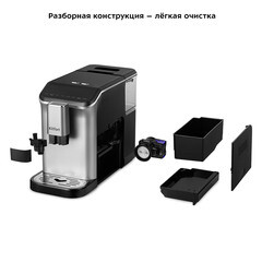 Кофемашина автоматическая Kitfort КТ-7166 черная/серебро - фото 3