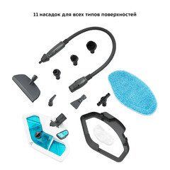 Швабра паровая Kitfort КТ-1003 белая/голубая - фото 2