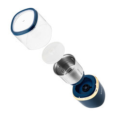 Кофемолка электрическая Kitfort КТ-769 золото/синий - фото 2