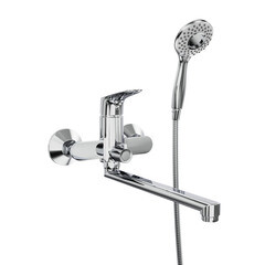 Смеситель для ванны Tokito Semboku хром однорычажный с длинным изливом с лейкой (TOK-SEM-1015) - фото 1