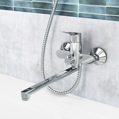 Смеситель для ванны Tokito Semboku хром однорычажный с длинным изливом с лейкой (TOK-SEM-1015) - фото 11