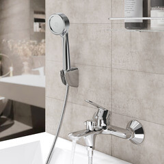 Смеситель для ванны Tokito Kanda хром однорычажный с коротким изливом с лейкой (TOK-KAN-1014) - фото 19