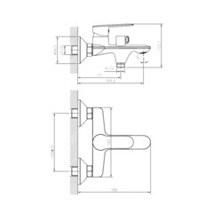 Смеситель для ванны Tokito Kanda хром однорычажный с коротким изливом с лейкой (TOK-KAN-1014) - фото 10