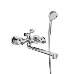 Смеситель для ванны Tokito Edo хром двухвентильный с длинным изливом с лейкой (TOK-EDO-1015)