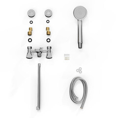 Смеситель для ванны Tokito Edo хром двухвентильный с длинным изливом с лейкой (TOK-EDO-1015) - фото 12