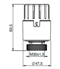 Термоголовка Tiemme М30х1,5 мм для радиатора (9550026 / 9553C) - фото 3