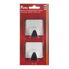 Крючок для ванной Fora одинарный самоклеящийся металл хром (2 шт.) (H24/9103) - фото 3