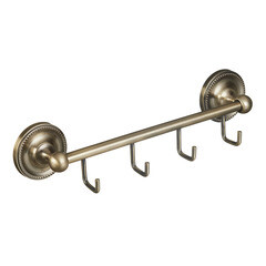 Вешалка для ванной Fora Real 4 крючка на шуруп металл бронза (FOR-RE004) - фото 1