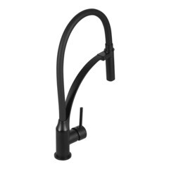 Смеситель для кухни Lemark Soul черный с гибким изливом однорычажный (LM6007BL) - фото 2