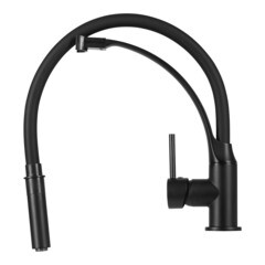 Смеситель для кухни Lemark Soul черный с гибким изливом однорычажный (LM6007BL) - фото 3