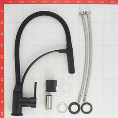 Смеситель для кухни Lemark Soul черный с гибким изливом однорычажный (LM6007BL) - фото 5