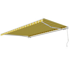 Выдвижной навес маркиза 4х3 м Sunset Boutique Borghese желтый/светло-желтый - фото 1