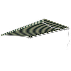 Выдвижной навес маркиза 4х3 м Sunset Boutique Giardini зеленый/белый - фото 1