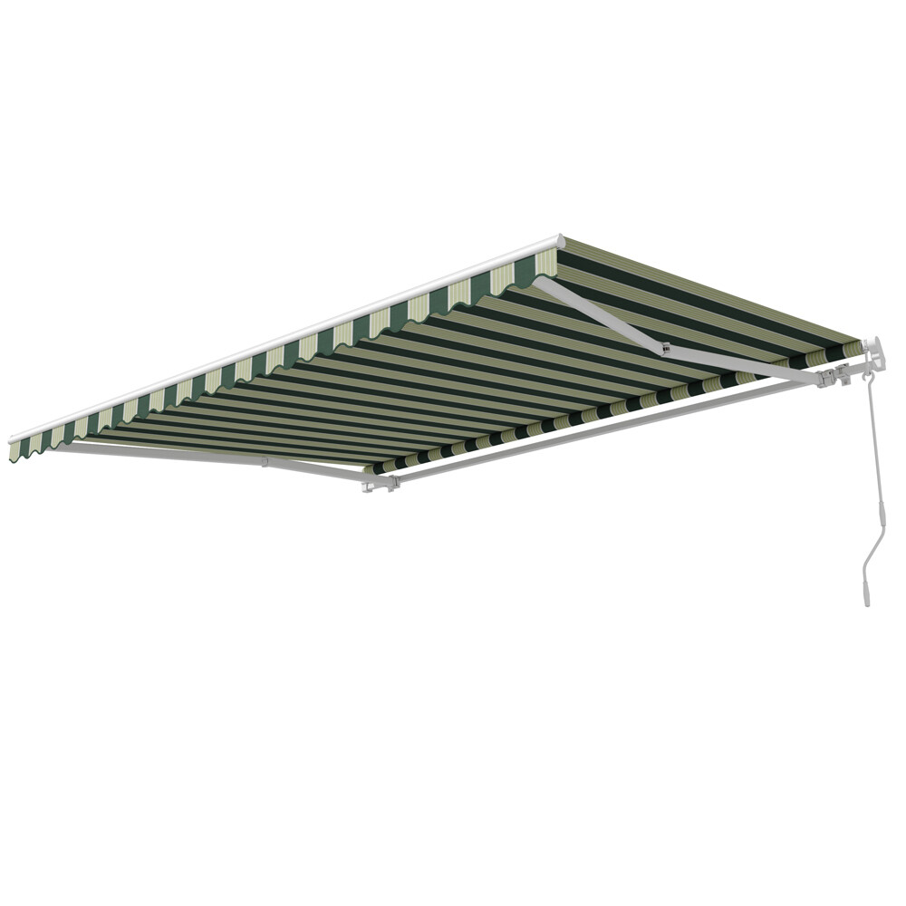 Выдвижной навес маркиза 4х3 м Sunset Boutique Giardini зеленый/белый