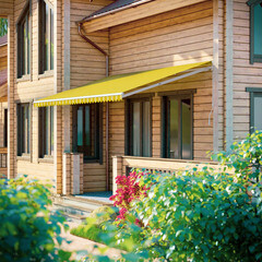 Выдвижной навес маркиза 5х3 м Sunset Boutique Borghese желтый/светло-желтый - фото 2