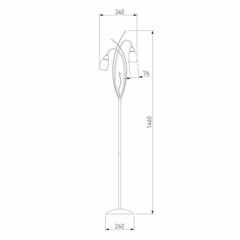 Торшер Eurosvet E14 80 Вт хром IP20 (22080/2F) - фото 2