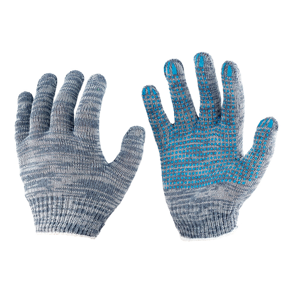 Изображение товара Перчатки х/б 4 нити с ПВХ покрытием графит 9 (XL) (5 пар)