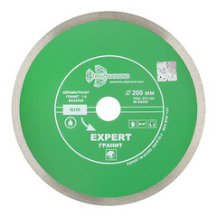 Диск алмазный по керамограниту Trio-Diamond Hot Pres 200x25,4x1,8 мм сплошной мокрый рез (EG355) - фото 1