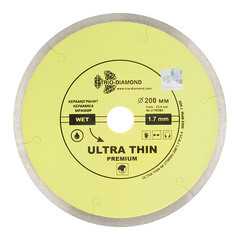 Изображение товара Диск алмазный по керамограниту Trio-Diamond Hot Pres 200x25,4x1,7 мм сплошной мокрый рез (UTW505)