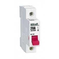 Изображение товара Выключатель-разъединитель Dekraft ВН-102 1P 20А 230-400 В на DIN-рейку (17001DEK)
