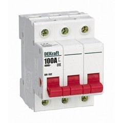Изображение товара Выключатель-разъединитель Dekraft ВН-102 3P 100А 400 В на DIN-рейку (17012DEK)