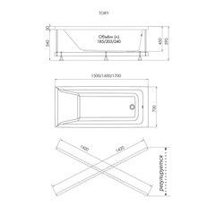 Ванна акриловая Triton Тори 170х70 см без ножек (Щ0000042932) - фото 2