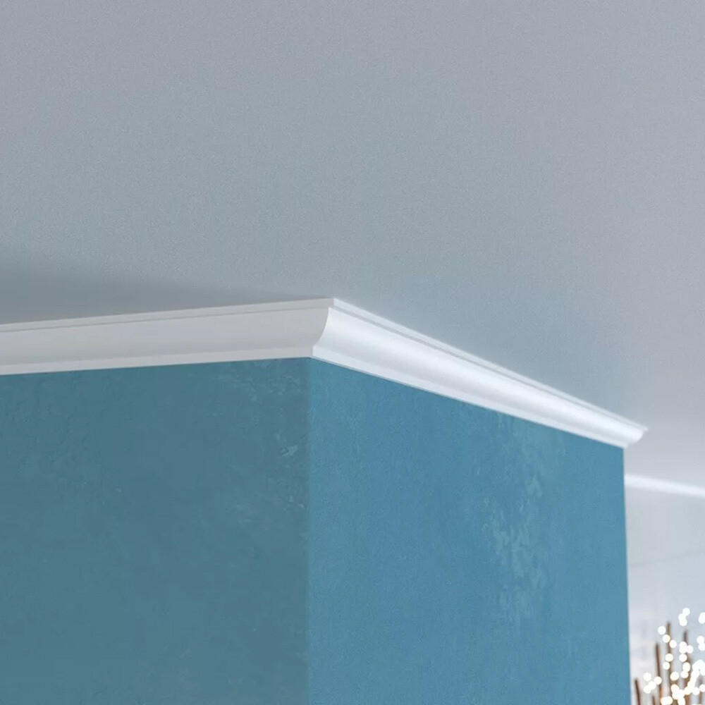 Изображение товара Плинтус потолочный из экополимера ударопрочный 20х20х2000 мм Cosca KX020 Изображение товара Плинтус потолочный из экополимера ударопрочный 20х20х2000 мм Cosca KX020