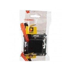 Выключатель DKC Avanti двухклавишный встраиваемый черный (8946844) - фото 3