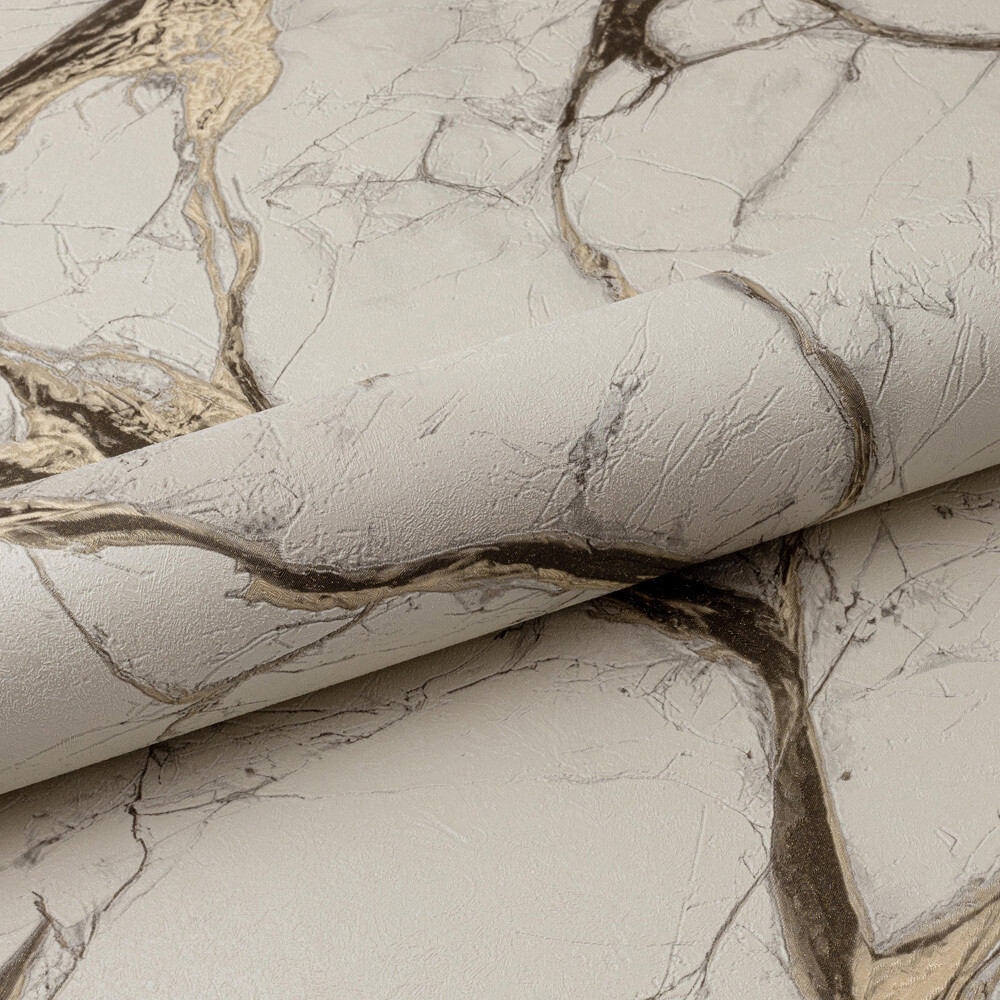 Изображение товара Обои виниловые на флизелиновой основе Fipar Gold R23627 1,06х10,05 м бежевые с мраморным рисунком