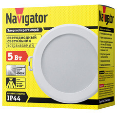 Светильник встраиваемый светодиодный белый 5 Вт 4000К IP44 Navigator NDL-LED P3 (14476) - фото 2
