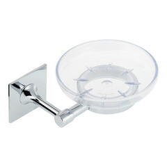 Мыльница для ванной Kleber Expert с держателем металл/стекло хром (KLE-EX036)