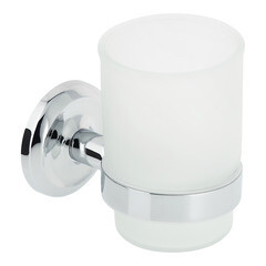 Стакан для ванной Fora Drop с держателем стекло прозрачный/ металл хром (FOR-DP044)