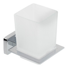 Стакан для ванной Fora Style с держателем стекло прозрачный/ металл хром (ST044)