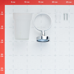 Стакан для ванной Fora Long с держателем стекло матовый/металл хром (L044/1152) - фото 3