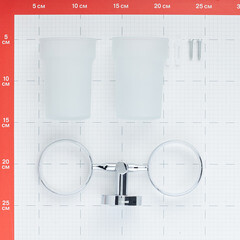 Стакан для ванной Fora Long с держателем двойной стекло матовый/металл хром (L039/889) - фото 2