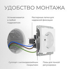 Розетка Werkel встраиваемая слоновая кость (a051478) - фото 7