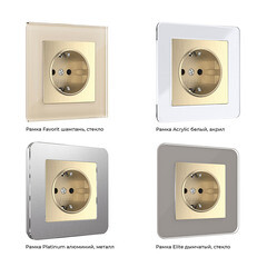 Розетка Werkel встраиваемая шампань рифленая со шторками (a051429) - фото 4