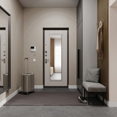 Дверь входная Mastino Ютта левая букле шоколад - ларче бьянко с зеркалом 860х2050 мм - фото 4