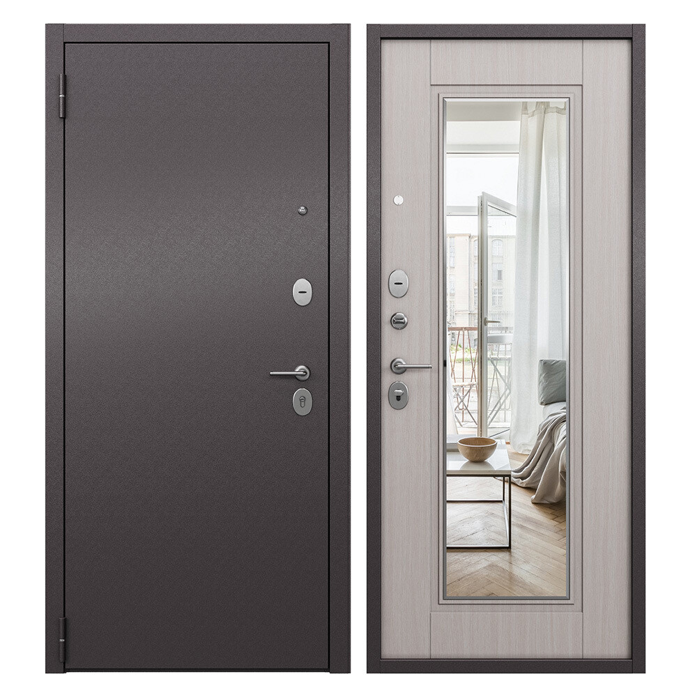 Изображение товара Входная стальная дверь Mastino Ютта с зеркалом, Левое открывание