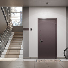 Дверь входная Mastino Ютта правая букле шоколад - ларче бьянко с зеркалом 960х2050 мм - фото 5