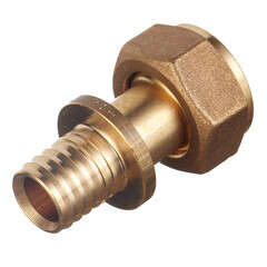 Соединитель прямой Tece 16 мм х 1/2 ВР(г) с накидной гайкой латунный (767578) - фото 1