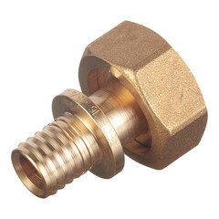 Изображение товара Соединитель прямой Tece 16 мм х 3/4 ВР(г) с накидной гайкой латунный (767570)