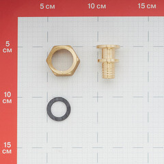 Соединитель прямой Tece 16 мм х 3/4 ВР(г) с накидной гайкой латунный (767570) - фото 2