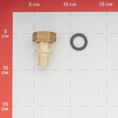 Соединитель прямой Tece 20 мм х 3/4 ВР(г) с накидной гайкой латунный (767572) - фото 2