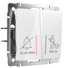 Выключатель для отелей Werkel двухклавишный встраиваемый белый с подсветкой (a054307) - фото 4