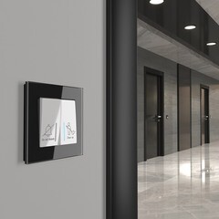 Выключатель для отелей Werkel двухклавишный встраиваемый белый с подсветкой (a054307) - фото 2